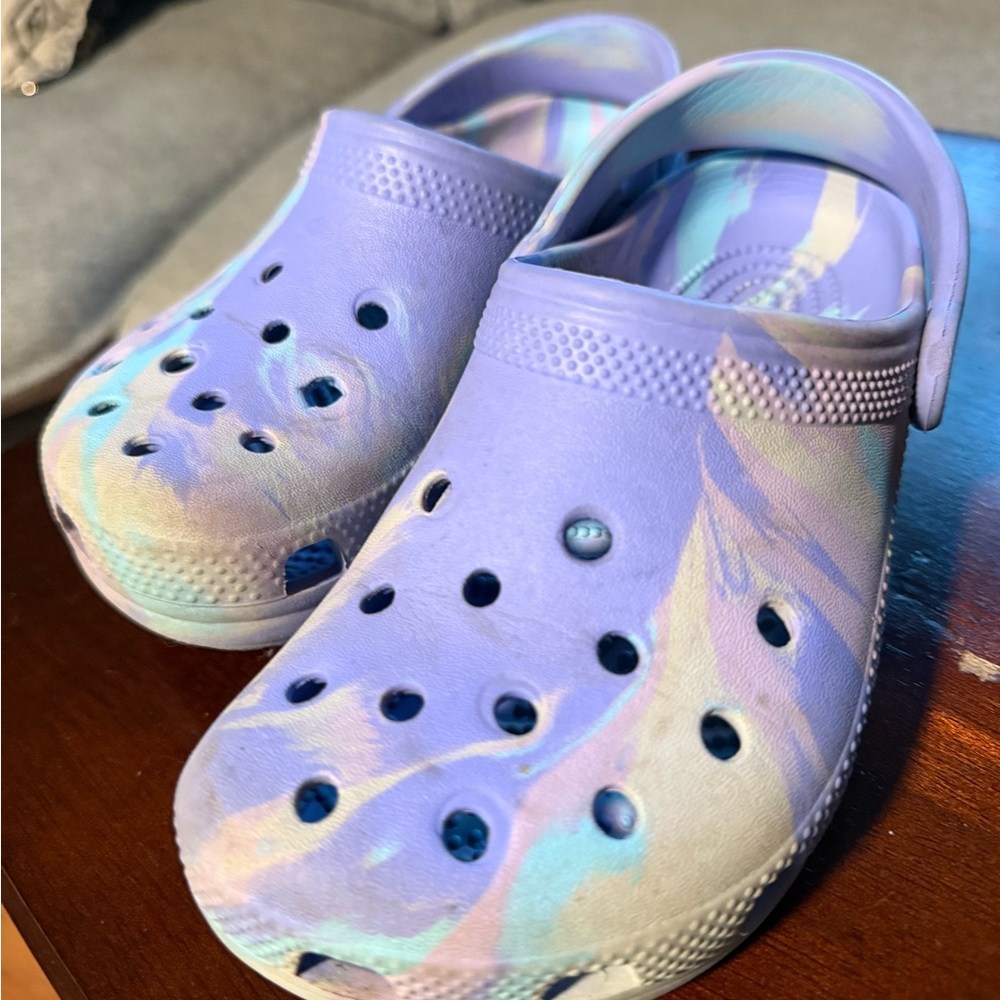 CROCS Purple and Blue Water Shoes with Ventilation
